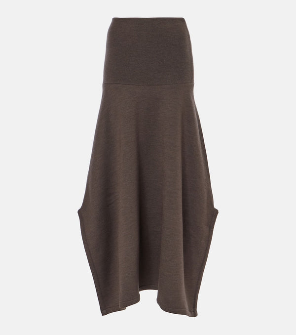 Lemaire Wool and cotton midi skirt