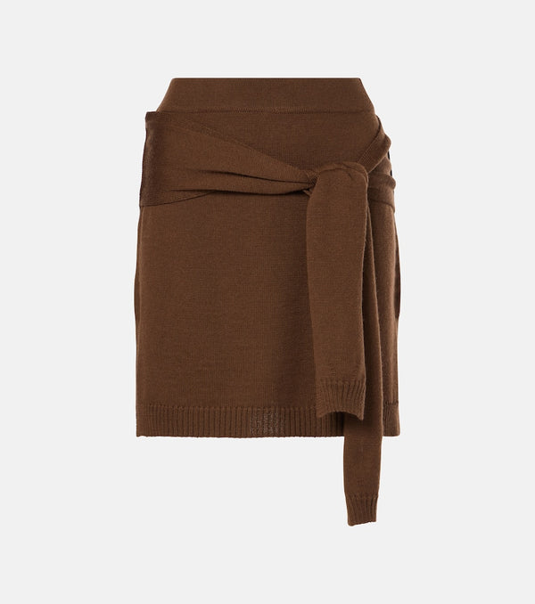 Lemaire Trompe l'ail wool-blend miniskirt