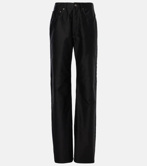 Maison Margiela Coated high-rise wide-leg jeans