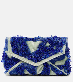 Dries Van Noten Embellished velvet clutch