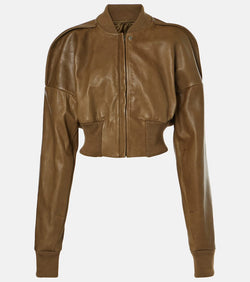 Rick Owens Flight cropped leather bomber jacket