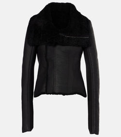 Rick Owens Naska wool-trimmed leather jacket