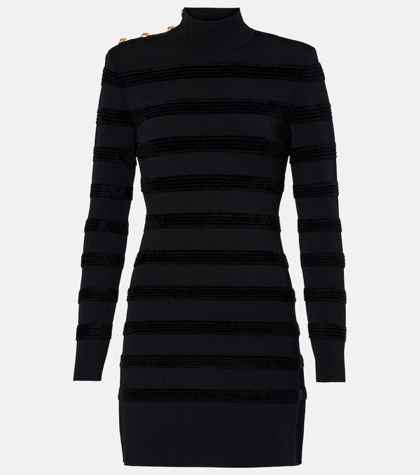 Tom Ford Velvet-trimmed turtleneck minidress