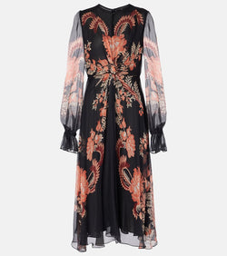 Etro Floral silk midi dress