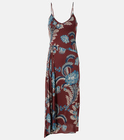 Etro Floral satin midi dress