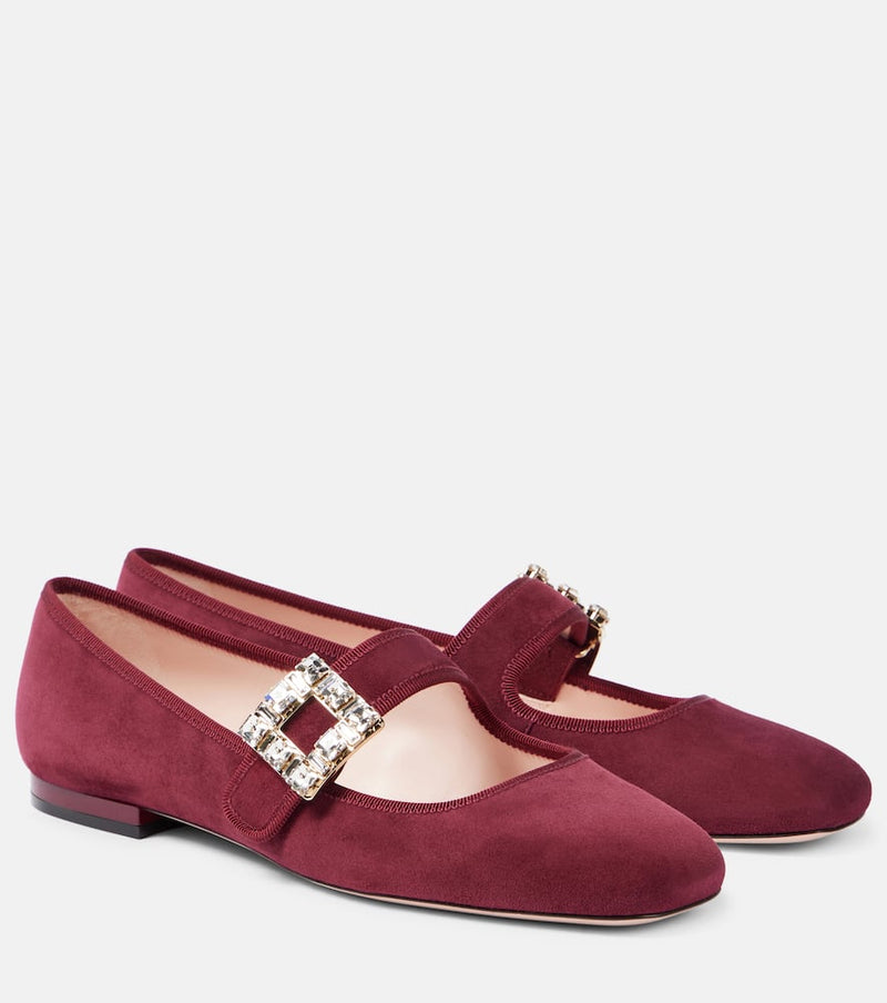 Roger Vivier Tres Vivier Babies suede Mary Jane flats