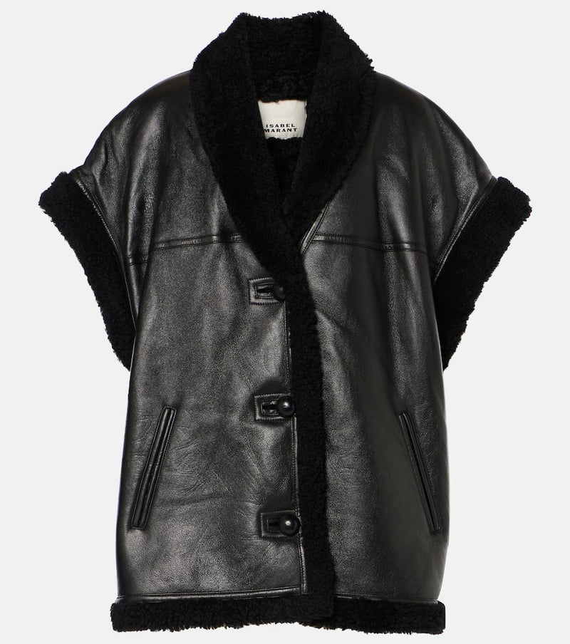 Isabel Marant Medilia shearling-trimmed leather vest