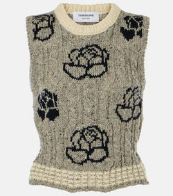 Thom Browne Floral intarsia wool and mohair vest