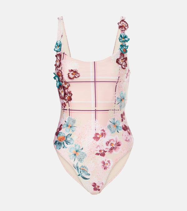 Agua by Agua Bendita Gema Prado floral-appliqué swimsuit