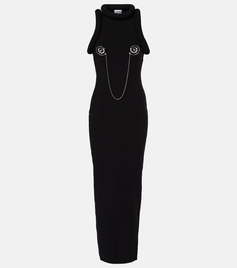 Jean Paul Gaultier 3D embellished jersey maxi dress | LYBSTORE