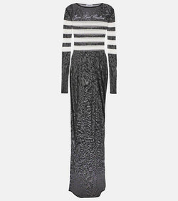 Jean Paul Gaultier Marinière striped mesh maxi dress