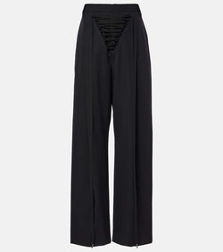 Jean Paul Gaultier Lace-up wool wide-leg pants