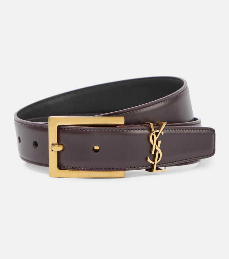 Saint Laurent Cassandre 30mm leather belt