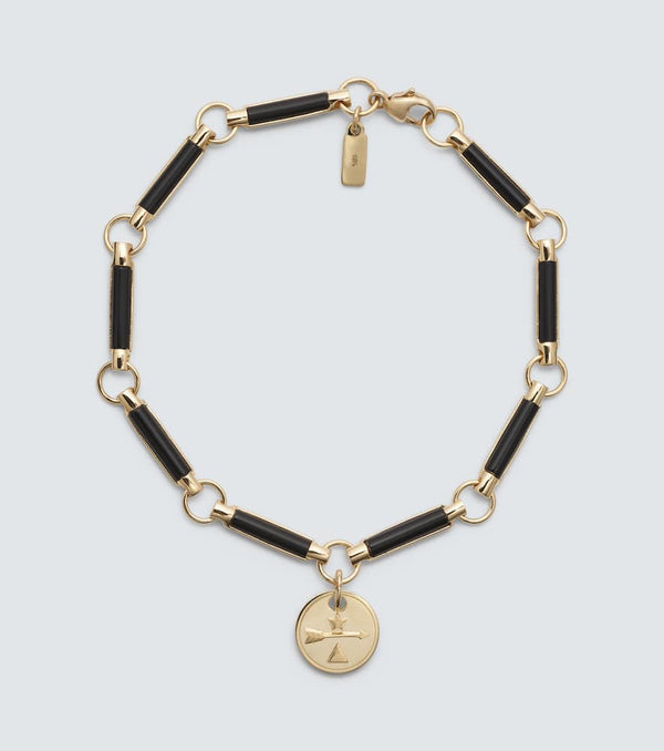 FoundRae Dream 18kt gold chain bracelet with onyx