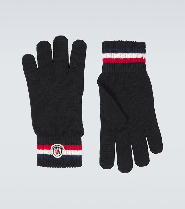 Moncler Tricolor wool gloves