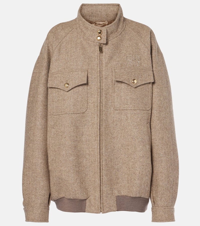 Miu Miu Herringbone wool blouson