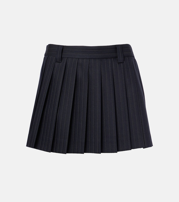 Miu Miu Pleated wool-blend miniskirt