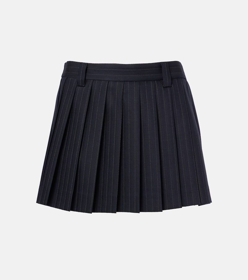 Miu Miu Pleated wool-blend miniskirt