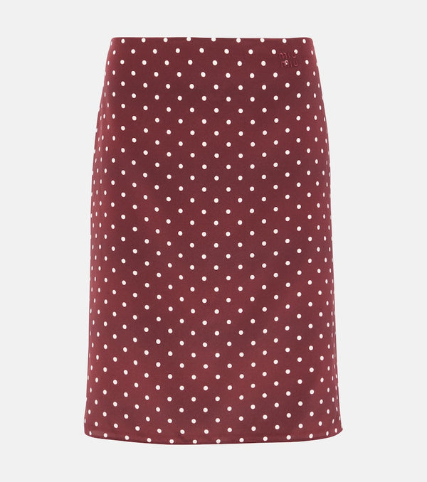 Miu Miu Polka-dot silk pencil skirt