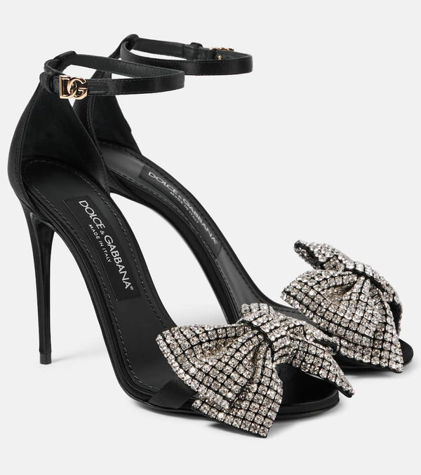 Dolce & Gabbana Bow Tie crystal-embellished satin sandals