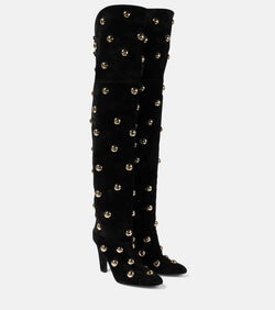 Chloé Eve 85 embellished suede over-the-knee boots