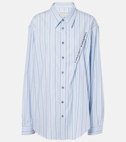 Y/Project Gathered striped cotton shirt