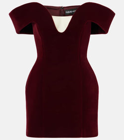 David Koma Off-shoulder velvet minidress