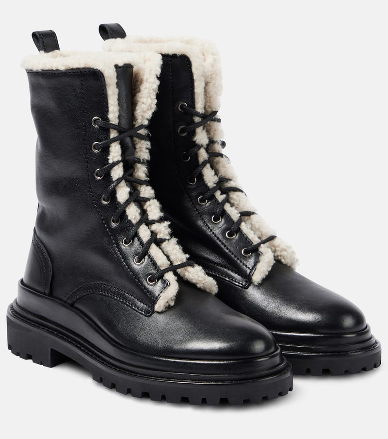 Isabel Marant Ghiso-GD shearling-lined leather combat boots