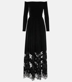 Elie Saab Embroidered velvet gown