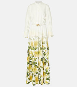 Oscar de la Renta Floral cotton-blend poplin shirt dress