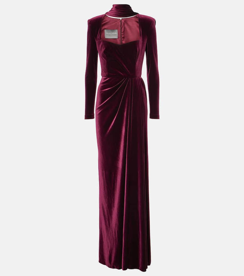 Monique Lhuillier Draped velvet gown