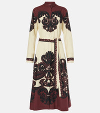 La DoubleJ Sundowner printed cotton poplin midi dress