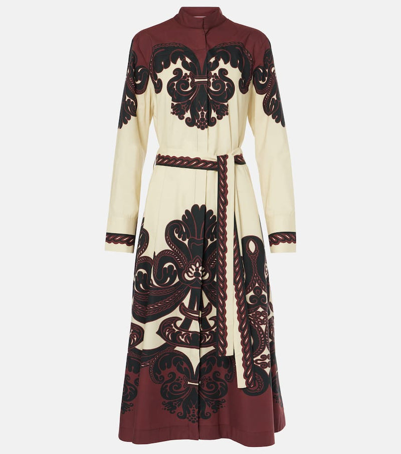 La DoubleJ Sundowner printed cotton poplin midi dress