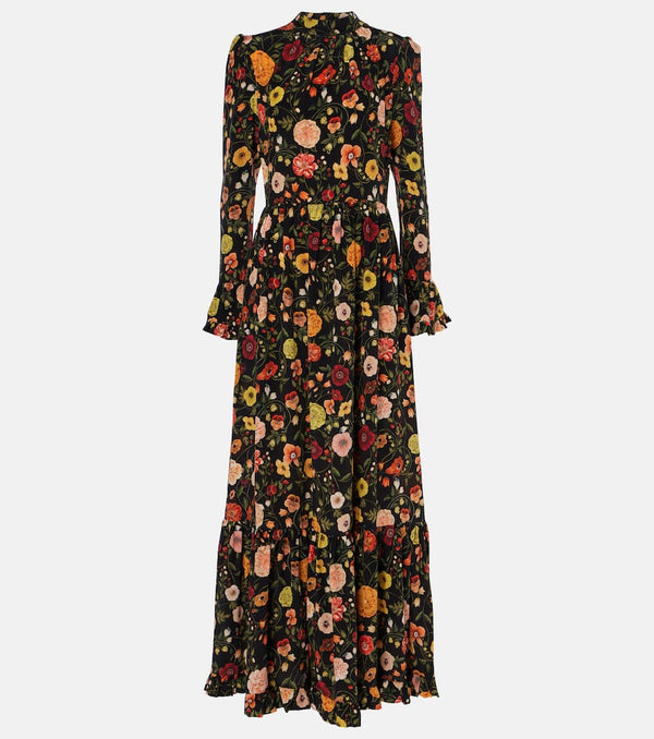 La DoubleJ Visconti floral silk crêpe de chine maxi dress