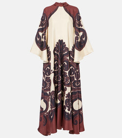 La DoubleJ Magnifico printed silk twill maxi dress