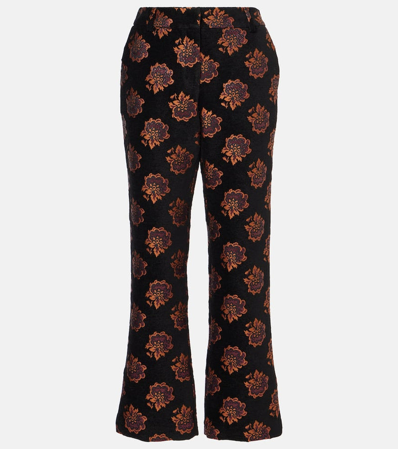 La DoubleJ Floral jacquard straight pants