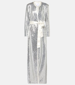 Markarian Allegra sequined wrap coat