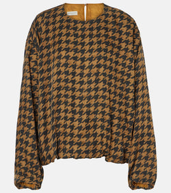 Dries Van Noten Houndstooth satin blouse