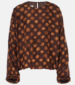 Dries Van Noten Printed satin blouse