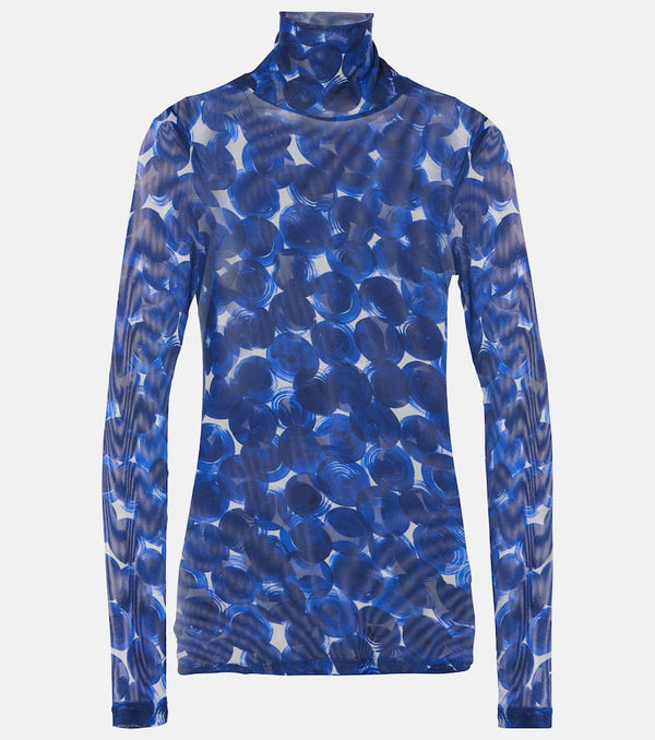 Dries Van Noten Printed mesh top