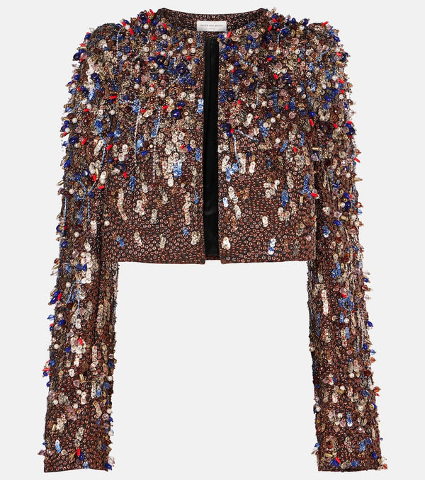 Dries Van Noten Lamé cropped jacket