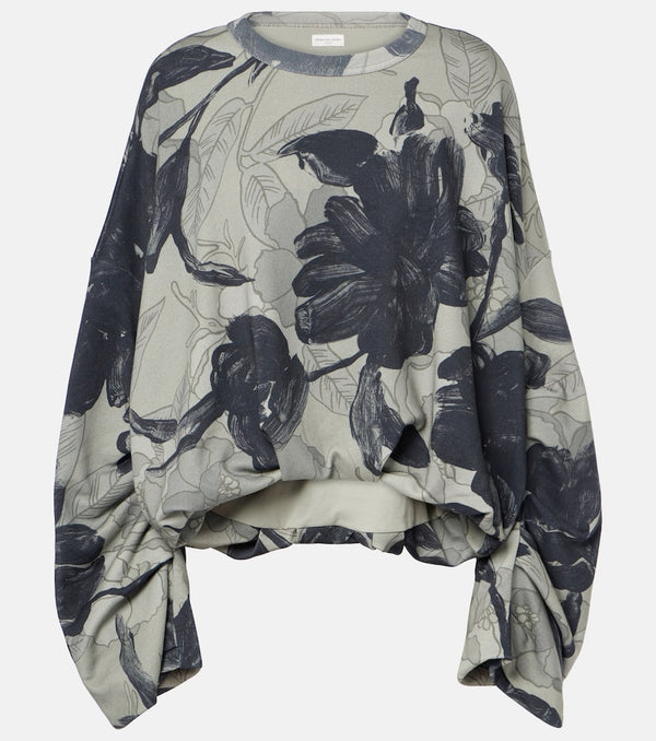 Dries Van Noten Floral cotton jersey sweatshirt