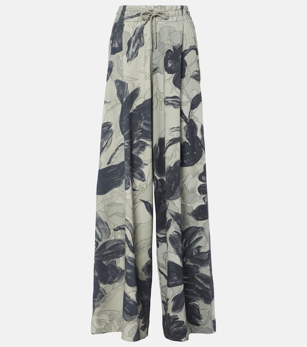 Dries Van Noten Floral cotton jersey sweatpants