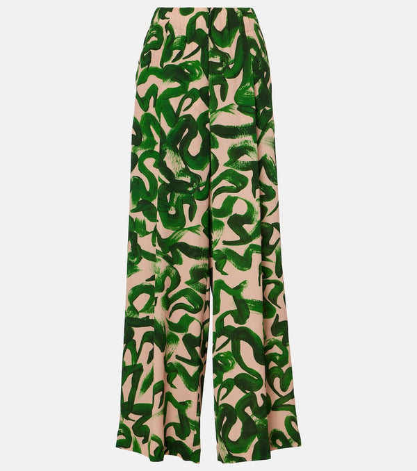 Dries Van Noten Printed high-rise wide-leg pants