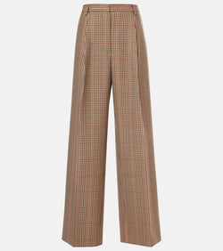 Dries Van Noten Checked wool wide-leg pants