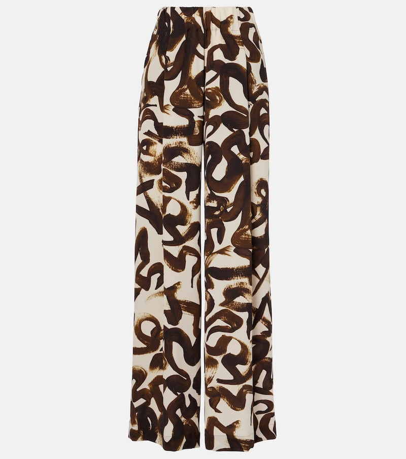 Dries Van Noten Printed high-rise wide-leg pants