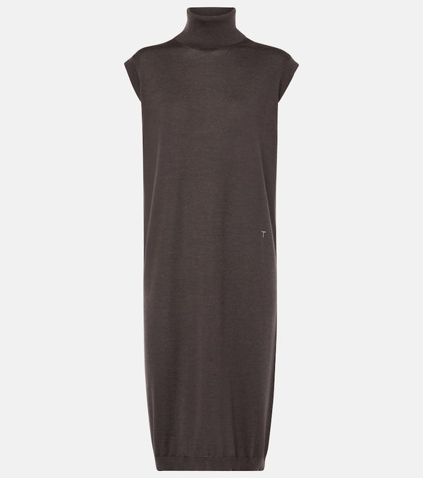 Tod's Turtleneck wool and silk midi dress