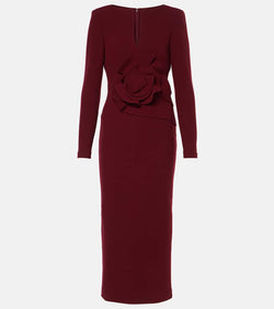 Roland Mouret Floral wool crêpe midi dress