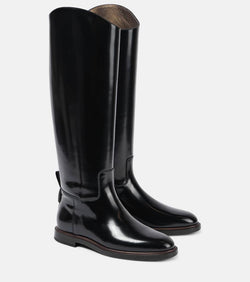 Brunello Cucinelli Polished leather knee-high boots