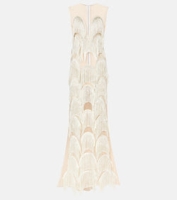 Maticevski Cascading fringed mesh gown